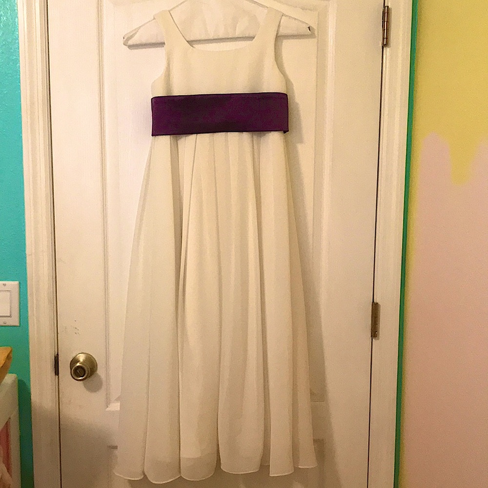 White and purple dress